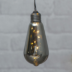 Lámpara decorativa LED vintage Glow, timer, humo en oferta
