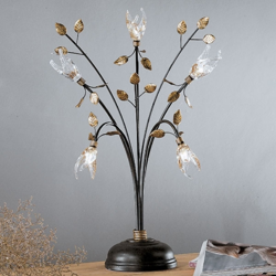 Lámpara de mesa florentina Millefoglie 5 luces características
