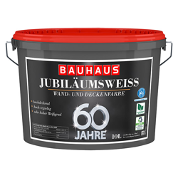 swingcolor Wandfarbe Jubiläumsweiß 60 Jahre BAUHAUS características