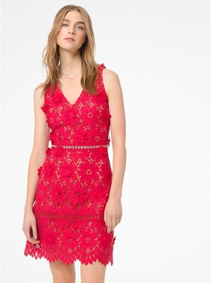 Floral Appliqué Lace Dress