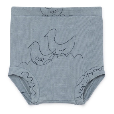 Bobo Choses. Bird printed organic cotton bloomers Grey blue