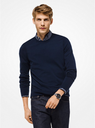 Pull-over ras-du-cou en mélange de coton precio