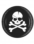 8 Assiettes en carton Pirate crâne noir 23 cm características