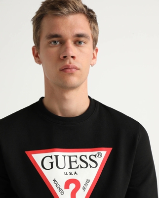 Guess - Sudadera De Hombre Slim Negra Con Lycra