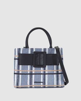 Jo & Mr. Joe - Bolso De Mano En Azul Con Estampado A Cuadros