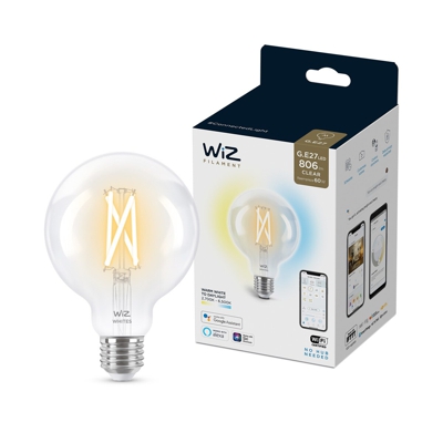 WiZ - Bombilla Inteligente LED Filamento Regulable Blancos Globo G95 60W E27 WiFi