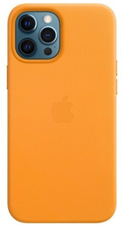 Apple Leather Case with MagSafe (iPhone 12 Pro Max) California Poppy precio