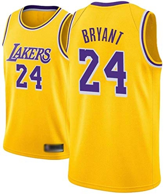 Kobe Bryant Jersey Camiseta de Baloncesto para Hombre de Los Angeles Lakers # 24 Jersey de Baloncesto Bordado de Malla Bordada (Amarillo, L)