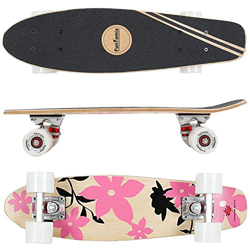 FunTomia® Mini Board monopatín Skateboard 57cm - 7 Capas de Arce Canadiense - con o sin LED Ruedas - Wheel 59mmx45mm (82A) - Rodamiento ABEC-11 (Rosa  características