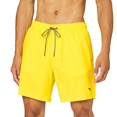 PUMA Mid-Length Men's Swimming Shorts-Visible Drawcord Pantalones Cortos para Tabla, Amarillo, XXL para Hombre