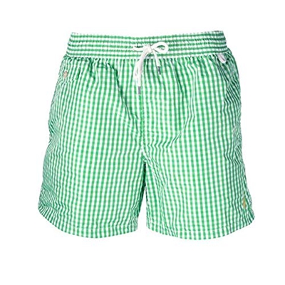 Ralph Lauren bañador para Hombre (XL, Green Gingham)
