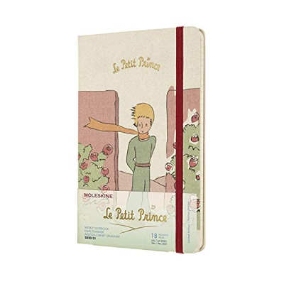 Moleskine - Agenda Semanal de 18 Meses 2020/2021, "El Principito" Edición Limitada, Diseño de Rosa, Tapa Dura, Tamaño Grande 13 x 21 cm, 208 Páginas