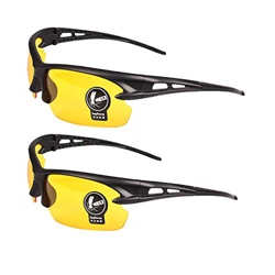 2 pares de gafas de sol unisex de visión nocturna con lentes amarillas polarizadas, protección UV400 antirreflectante conducción esquí de caza gafas d precio