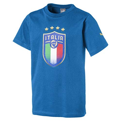 PUMA FIGC Italia - Camiseta para niño, Unisex niños, Camiseta, 752869 01, Team Power Blue, 140
