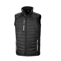 Result - Chaleco Acolchado de Invierno Compass para Chico Hombre (XS) (Negro/Gris) en oferta