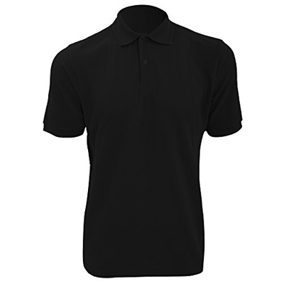 Russell - Polo de Manga Corta Cuello y Mangas Ripple Hombre Caballero (Tallas Grandes hasta 6XL) (XL) (Negro)