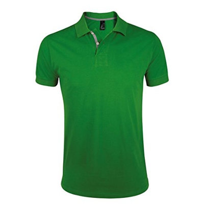 SOLS - Polo de Manga Corta de Deporte para Caballero/Hombre 100% algodón de Primera Calidad Modelo Portland - Verano/Vacaciones (XXL) (Verde Césped)