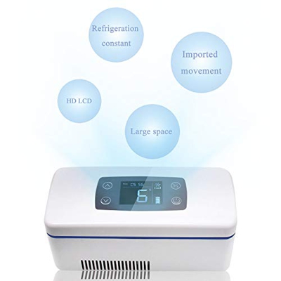 CGOLDENWALL Refrigerador de Medicamento Ultra Silencioso Nevera de Insulina Portátil de Tamaño 175x60x26mm丨con Temperatura Constante: 2-8℃丨de Fuente d