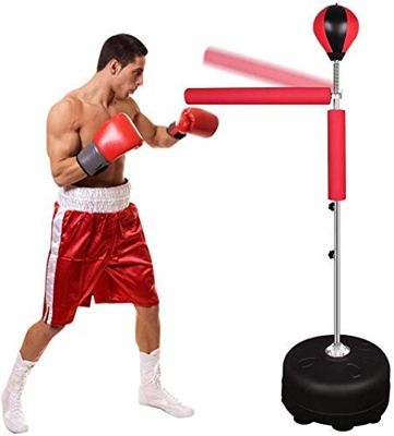 Qdreclod Saco de Boxeo de pie, 185cm Punching Ball Kit de Saco de Boxeo niños Peras de Boxeo con Base Estable y Bomba, Soporte Ajustable de 135-155cm