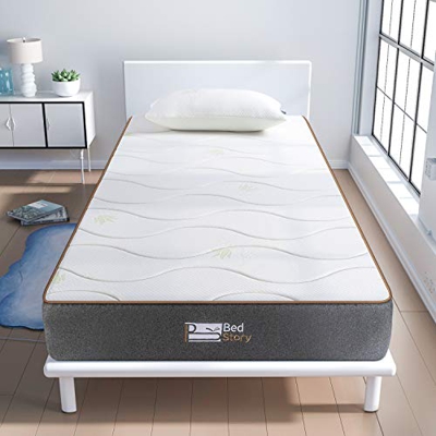 BedStory Colchon Viscoelastico Aloe Vera Colchones para Cama Hotel Viscoelastica Firmeza Media Anti-ácaros e Hipoalergénicos (90x190cm )
