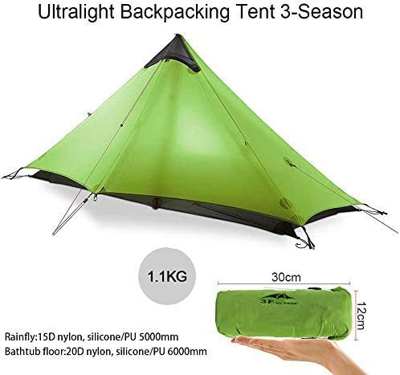 KIKILIVE Nueva Tienda de campaña Ultraligera LanShan para Uso en Exteriores, 1 Persona / 2 Personas Carpa Refugio Acampar, mochilear y Caminar