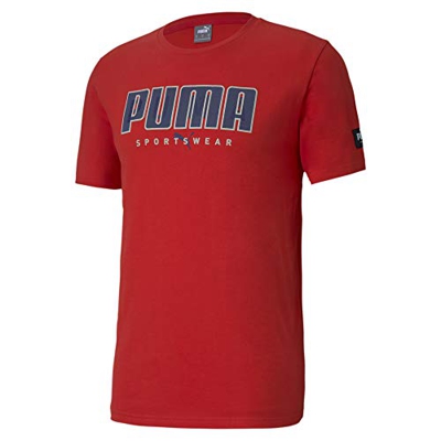 PUMA Athletics tee Camiseta, Hombre, Rojo, S