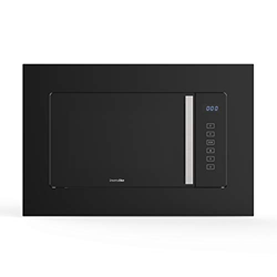 UNIVERSALBLUE Microondas Encastrable Cristal Negro | Grill | Integrable | 700W de Potencia | Capacidad 20L | Temporizador | Multifunción | 5 potencias en oferta