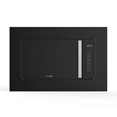 UNIVERSALBLUE Microondas Encastrable Cristal Negro | Grill | Integrable | 700W de Potencia | Capacidad 20L | Temporizador | Multifunción | 5 potencias