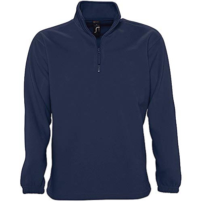 SOLS - Top Forro Polar Anti-Bolas Modelo Ness Cremallera en el Cuello Unisex (XXL) (Azul Marino)
