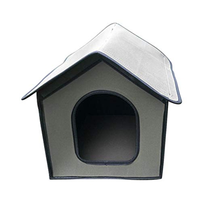 miraculocy Casa para Mascotas Impermeable al Aire Libre, casetas para Perros Plegables para Exteriores con Almohadilla Interior Desmontable, casa para
