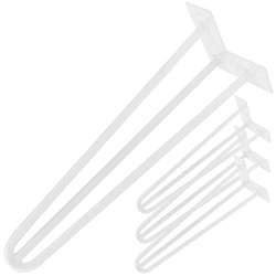 PrimeMatik - Pies para Mesa y Mueble Patas en Acero 3 Varillas 71 cm Blanco 4-Pack características