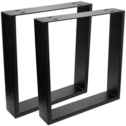 PrimeMatik - Pies rectangulares para mesita y banqueta Patas en Acero Negro 400 x 80 x 430 mm 2-Pack en oferta