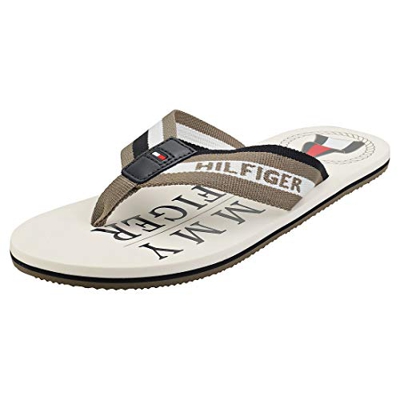 Tommy Hilfiger Hilfiger Maritime Beach Sandal, Sandalias con Punta Abierta para Hombre, Marrón (Nomad Gpf), 45 EU