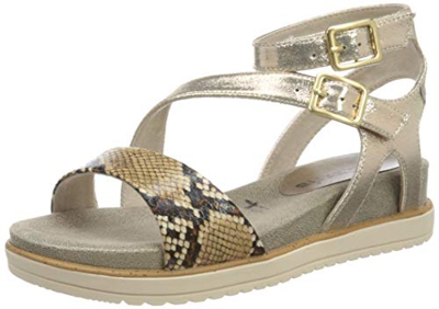 Tamaris 1-1-28239-24, Sandalia con Pulsera Mujer, Beige (Champ.Met.Comb 183), 38 EU