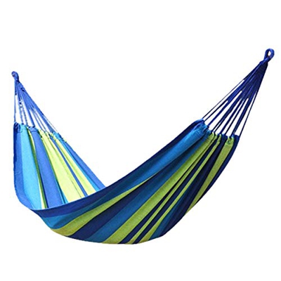 Hamaca de lona Shapl l 150 kg de carga, lienzo de color, hamaca portátil para exterior, interior, viaje. (azul)