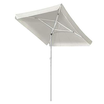 UISEBRT 200 x 125 cm Sombrilla playa rectangular plegable protección UV 50+ – Sombrilla de jardín terraza mercado para balcón, jardín, terraza