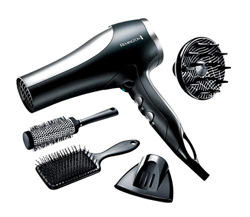 Remington D5017 - Set Secador de Pelo, 2 Cepillos, Estuche, Secador Iónico, Difusor y 2 Concentradores, 2100 W, Negro y Gris características