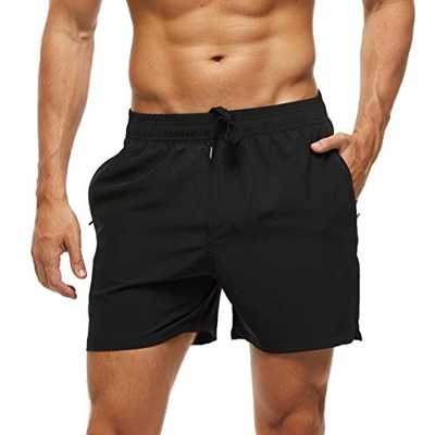 Arcweg Bañadores Hombres Pantalones Cortos Hombres Deportes con Malla Forro Elástico Correas Ajustable Bolsillos con Cremallera Secado Rápido Playa Ve