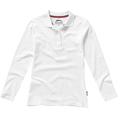 Slazenger - Polo de Manga Larga Modelo Point para Mujer (Mediana (M)/Blanco)