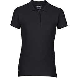 Gildan- Polo de manga corta de algodón Premium de piqué doble para mujer (2XL/Negro) en oferta
