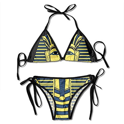 Sdltkhy Traje de baño, faraones Egipto Chica Bikini Ropa de Playa Bikini de impresión Premium Trajes de baño
