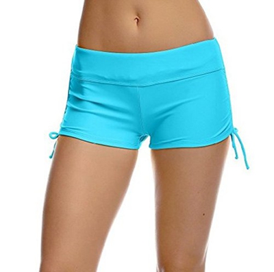 iMixCity Shorts de Natación para Deportes Acuáticos para Mujer Bikini Bottoms Traje de Baño Pantalones Cortos de Protección UV con Cordones Ajustables