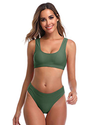 Summer Mae Bikinis Conjuntos de Dos Pieza Sexy Push up Cintura Alta para Mujer Verde L (EU 40) precio
