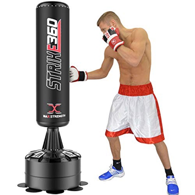Saco de boxeo de pie, resistente, 175 cm, para boxeo, artes marciales mixtas, kickboxing, de MAXSTRENGTH
