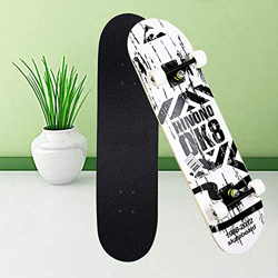 Aceshion Skateboards Adulto 70 x 20 cm Madera de arce Adolescentes Doble Trucos Pro Tabla de skate completa para principiantes niñas niños (blanco) características