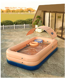 TZUTOGETHER Piscina Inflable automática inalámbrica con toldo Parasol, Piscina de Remo Gruesa Inflable Duradera de Verano Rectangular, Baño Infantil p precio