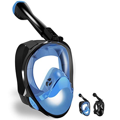 LBHMEI - Máscara de Buceo Completa con Campo de visión de 180°, máscara Completa de Buceo con Soporte para cámara, antivaho, antifugas, Adecuado para