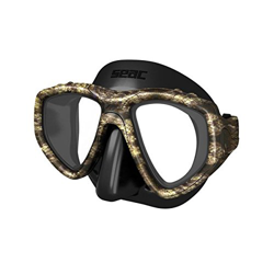 SEAC One Máscara de Buceo, Lentes graduadas para miopía Disponibles, Unisex-Adult, Negro/Marrón Camo, estándar en oferta