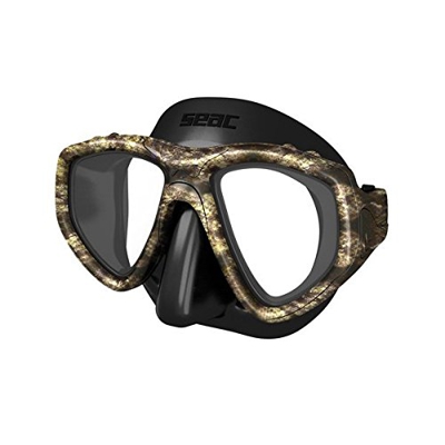SEAC One Máscara de Buceo, Lentes graduadas para miopía Disponibles, Unisex-Adult, Negro/Marrón Camo, estándar