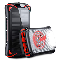 Aikove 10W Wireless Cargador Portátil, 30000mAh 18W Solar Energia Movil, QC 3.0 Paquete de Pilas Externo con 3 Entradas y 4 Salidas (Qi & USB C), Powe en oferta